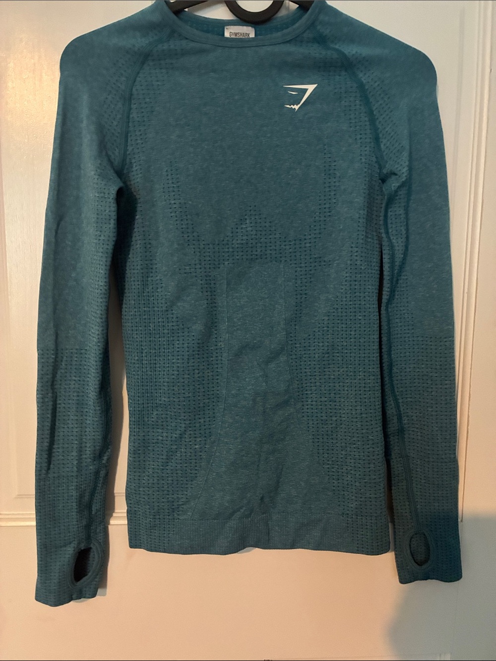 Gymshark Women's Teal Fitted Athletic Long-Sleeve